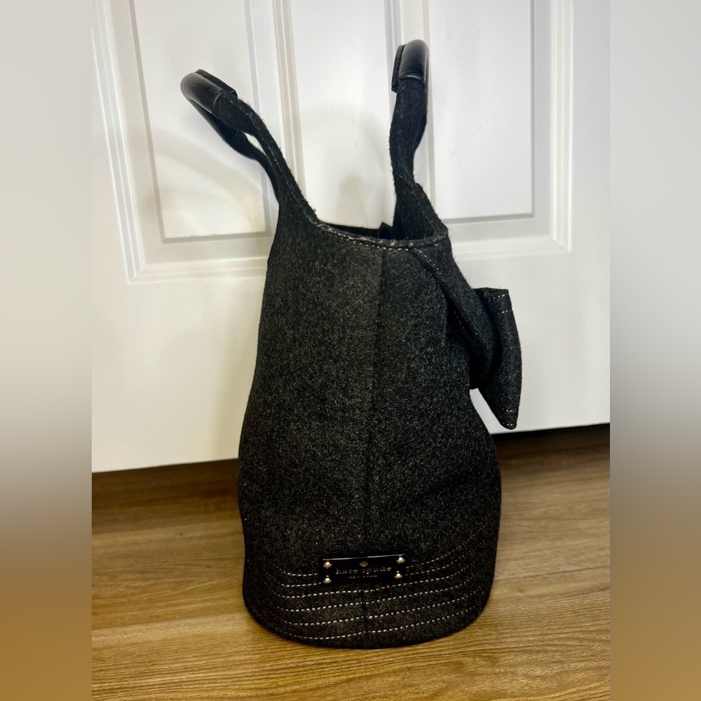 KATE SPADE Tate Handbag in Walker Charcoal Wool - Rare - Picture 3 of 11